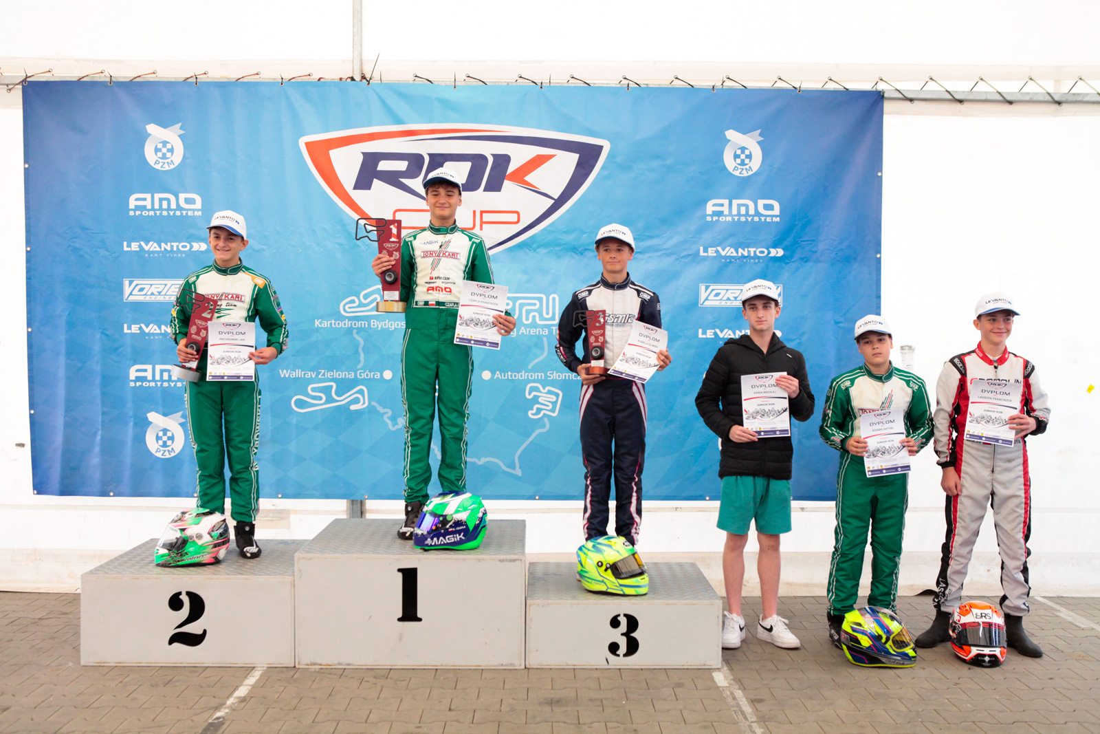 Podium Junior Rok GP - Rok Cup Poland 2022 Tor Poznań